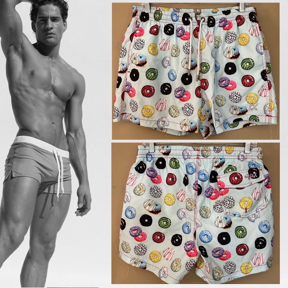 Eight X Donuts Swim Trunks Large 4" inseam Gently worn 100% polyester
